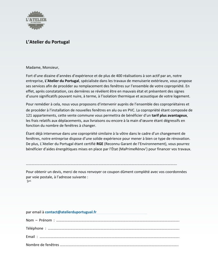 rédaction d'un appel d'offres