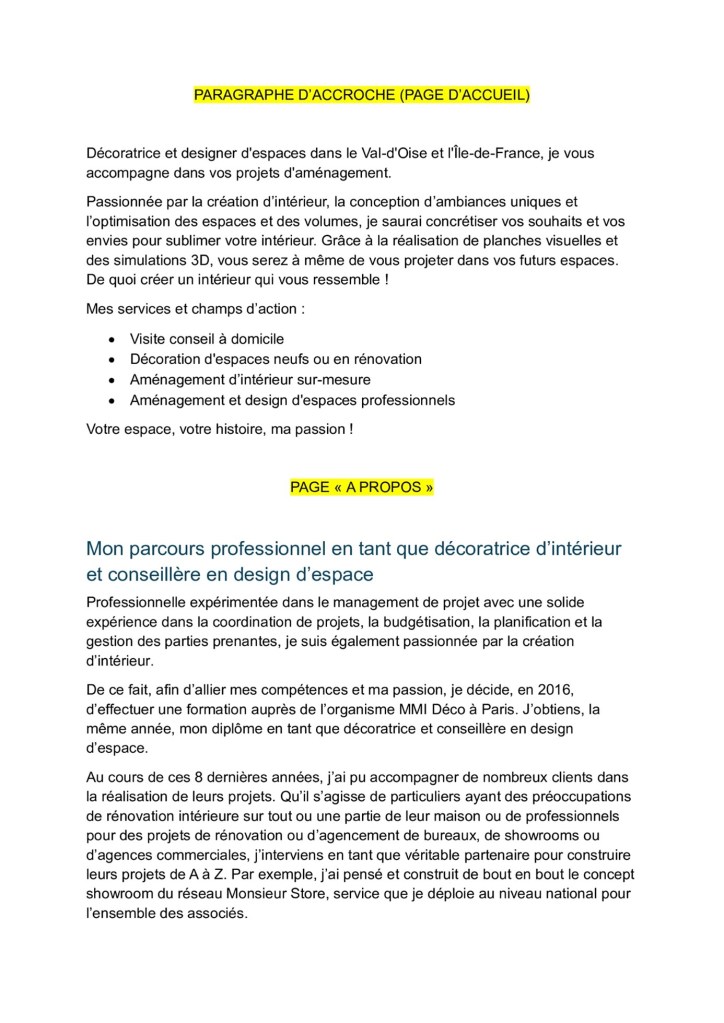 rédaction et optimisation page web